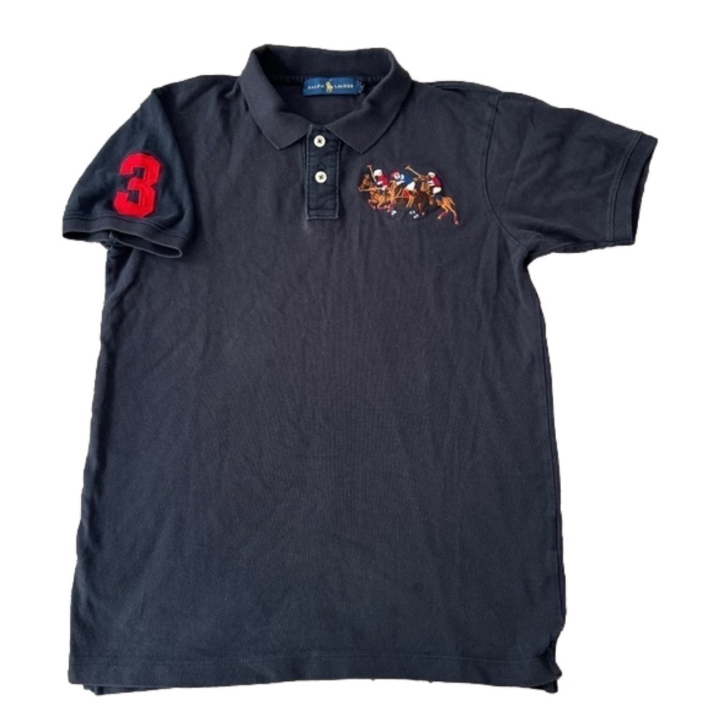 Polo Ralph Lauren Navy Golf Shirt Latge Embroidered Logo Youth XXL